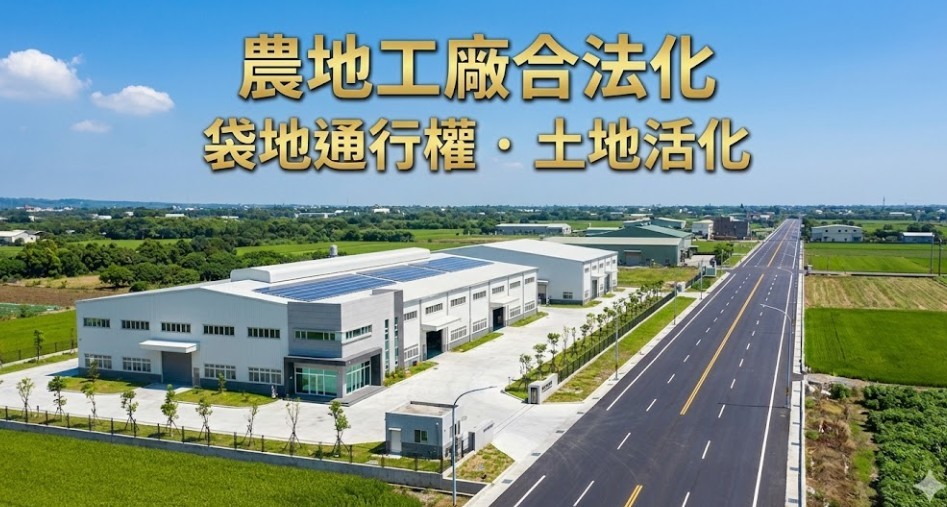 2026全台農地工廠合法化與袋地通行權│鄰近工業區與地政事務所│頂信法拍團隊解決土地開發死結
